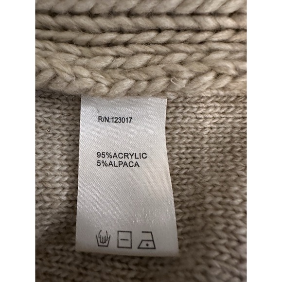 MAUDE VIVANTE Alpaca Blend Beige Chunky Knit with Gold Star Sweater Size L - Picture 6 of 6